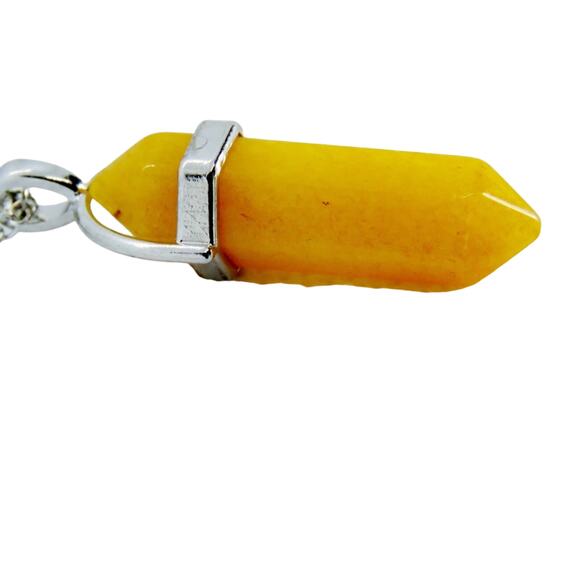 Hot Topic Mustard Yellow Aventurine Chakra Necklace - Picture 2 of 3